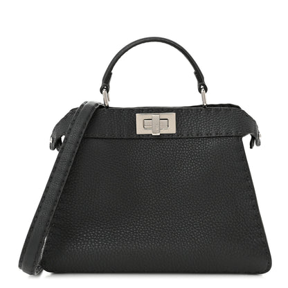 Fendi Cuoio Romano Selleria Chamois Small Peekaboo I SEE U Satchel Asfalto Camelia 1 of 10