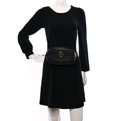 Versace Nappa Barocco Quilted Vanitas Medea Belt Bag Black 2 of 10
