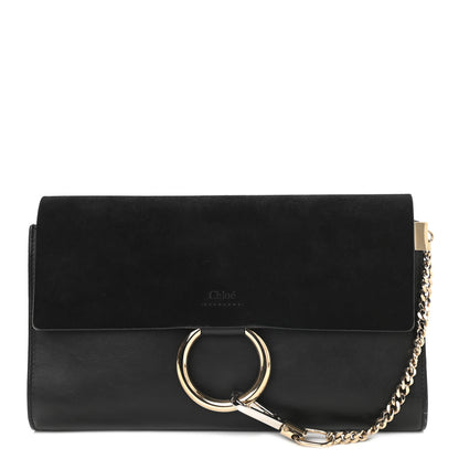 Chloe Suede Calfskin Faye Clutch Black 1 of 9