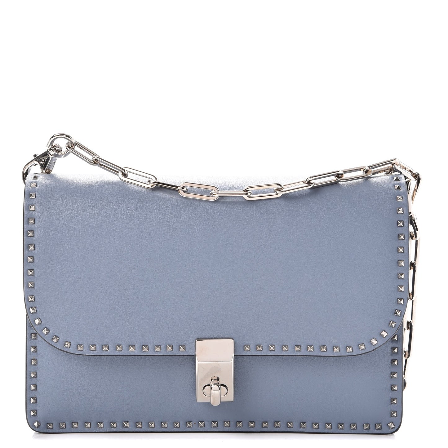 Vitello Rockstud Cabana Shoulder Bag London Stone