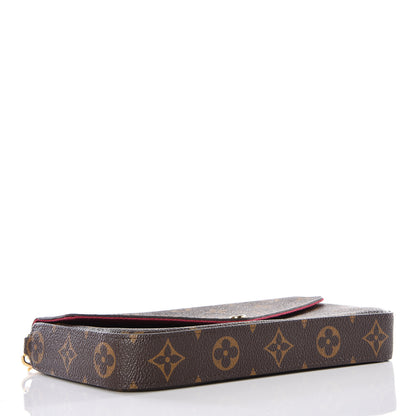 Louis Vuitton Monogram Pochette Felicie Chain Wallet Fuchsia 3 of 15