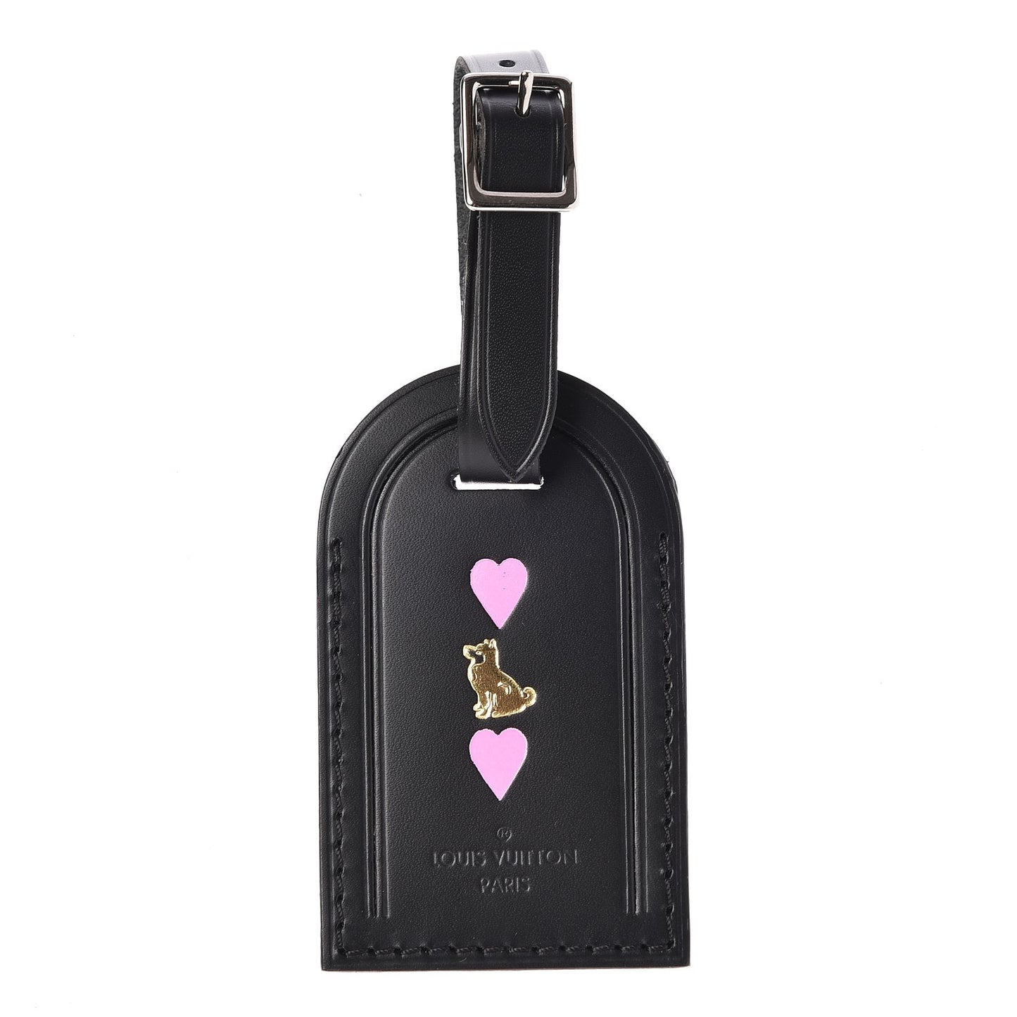 Calfskin Luggage Tag Black