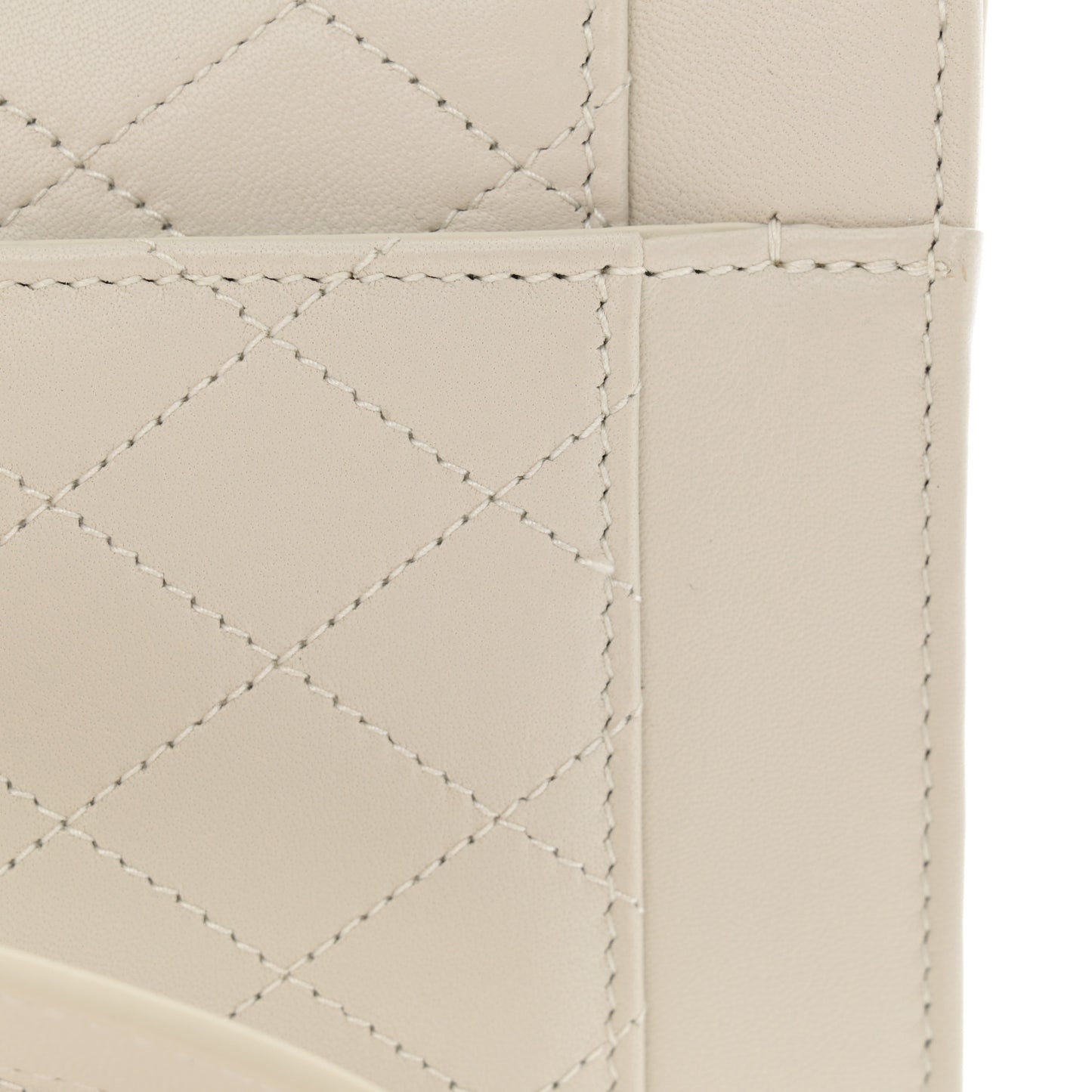 Lambskin Quilted Mini Gaby Satchel Crema Soft