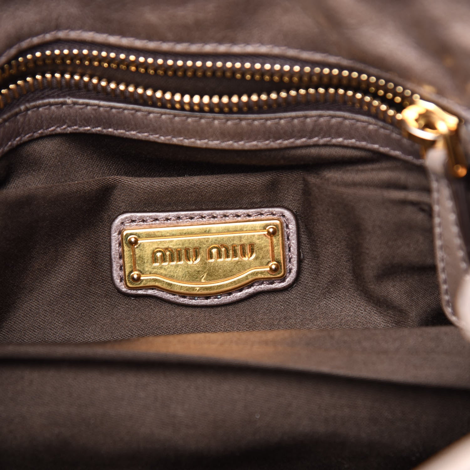Miu Miu Nappa Matelasse Top Handle Satchel Fumo 6 of 12
