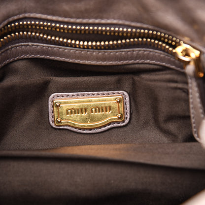Miu Miu Nappa Matelasse Top Handle Satchel Fumo 6 of 12