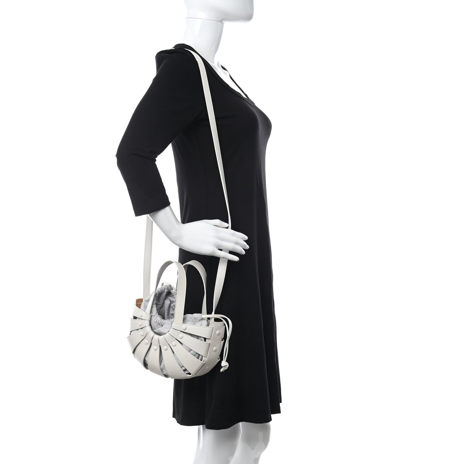 Bottega Veneta French Calfskin Small Shell White Frost 2 of 11