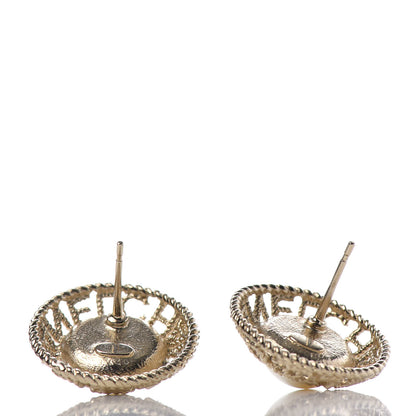 Chanel Pearl CC Round Rope Logo Earrings Gold 3 of 4
