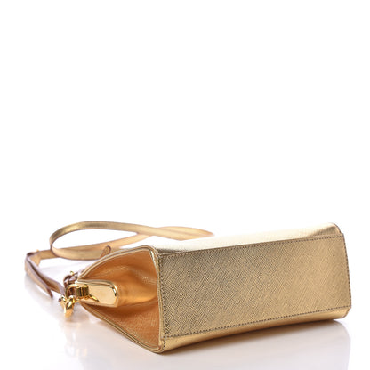 Prada Metallic Saffiano Top Handle Frame Bag Platino 4 of 18