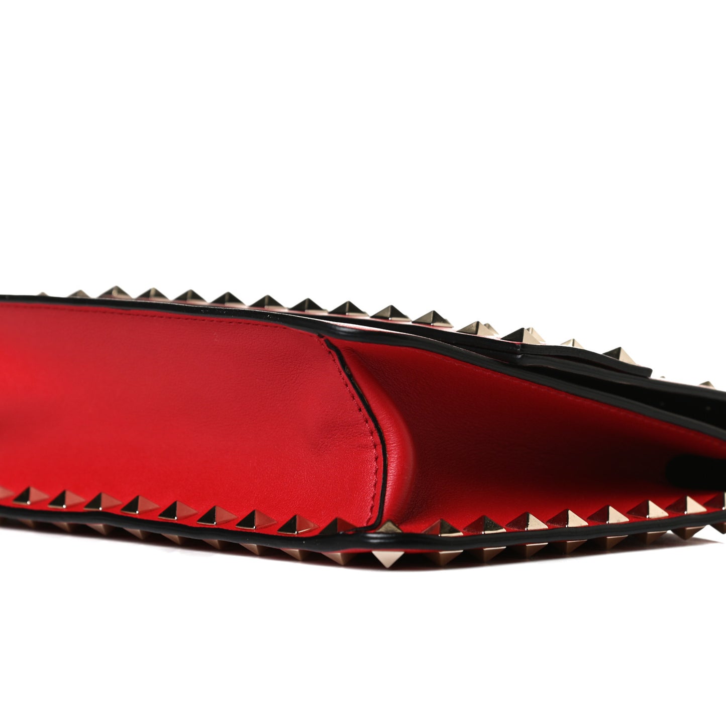 Vitello Rockstud Side Slip Crossbody Rouge Pur