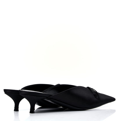 Balenciaga Satin Pointed Toe Knife 40mm Mules 39 Black 3 of 5