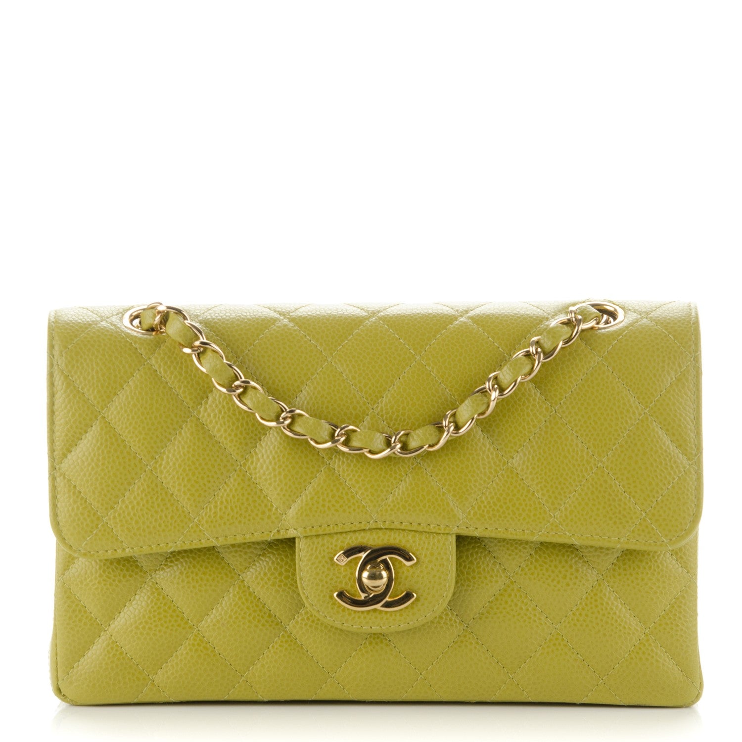 Chanel Caviar Quilted Small Double Flap Green 1 of 8