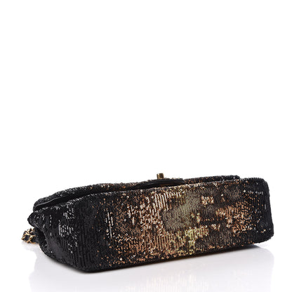 Chanel Sequin Medium Single Flap Bronze Black 4 of 11