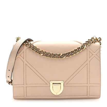 Christian Dior Grained Calfskin Medium Diorama Flap Bag Nude 1 of 9