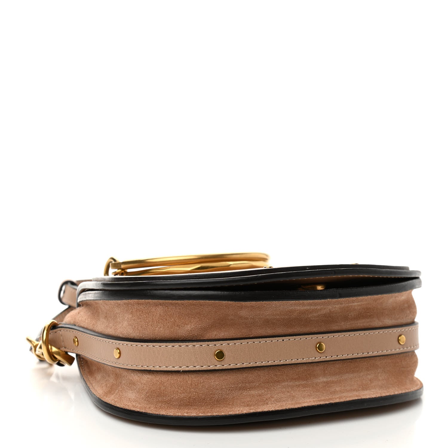 Chloe Calfskin Suede Small Nile Bracelet Bag Biscotti Beige 4 of 12