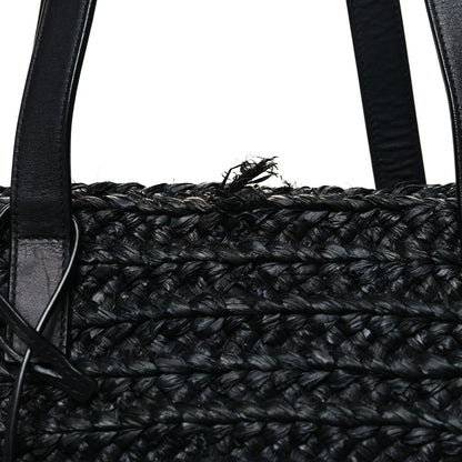 Saint Laurent Raffia Medium Panier Bag Black 11 of 11