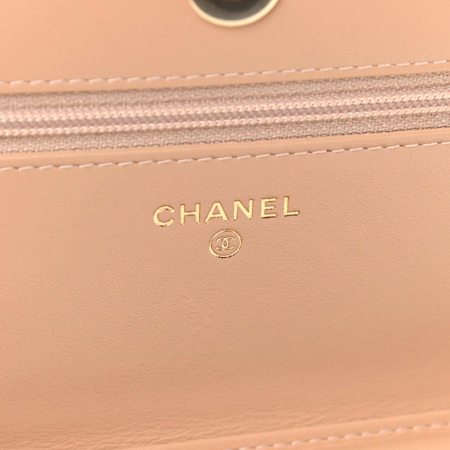 Chanel Caviar Quilted CC Filigree Wallet On Chain WOC Beige Black 6 of 10