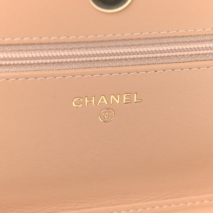 Chanel Caviar Quilted CC Filigree Wallet On Chain WOC Beige Black 6 of 10