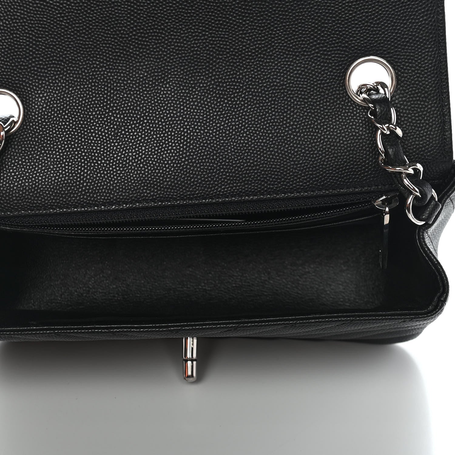 Chanel Caviar Chevron Quilted Mini Rectangular Flap Black 5 of 11