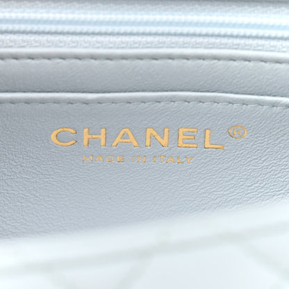 Chanel Lambskin Quilted Mini Top Handle Rectangular Flap Light Blue 6 of 10