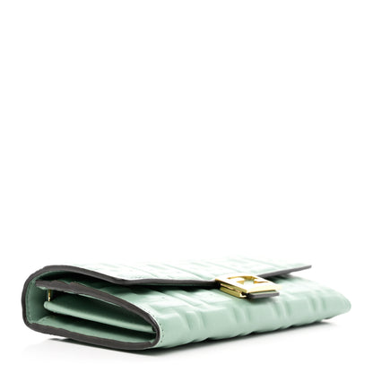 Fendi Nappa Matisse FF Embossed Continental Wallet On Chain Menta 4 of 8