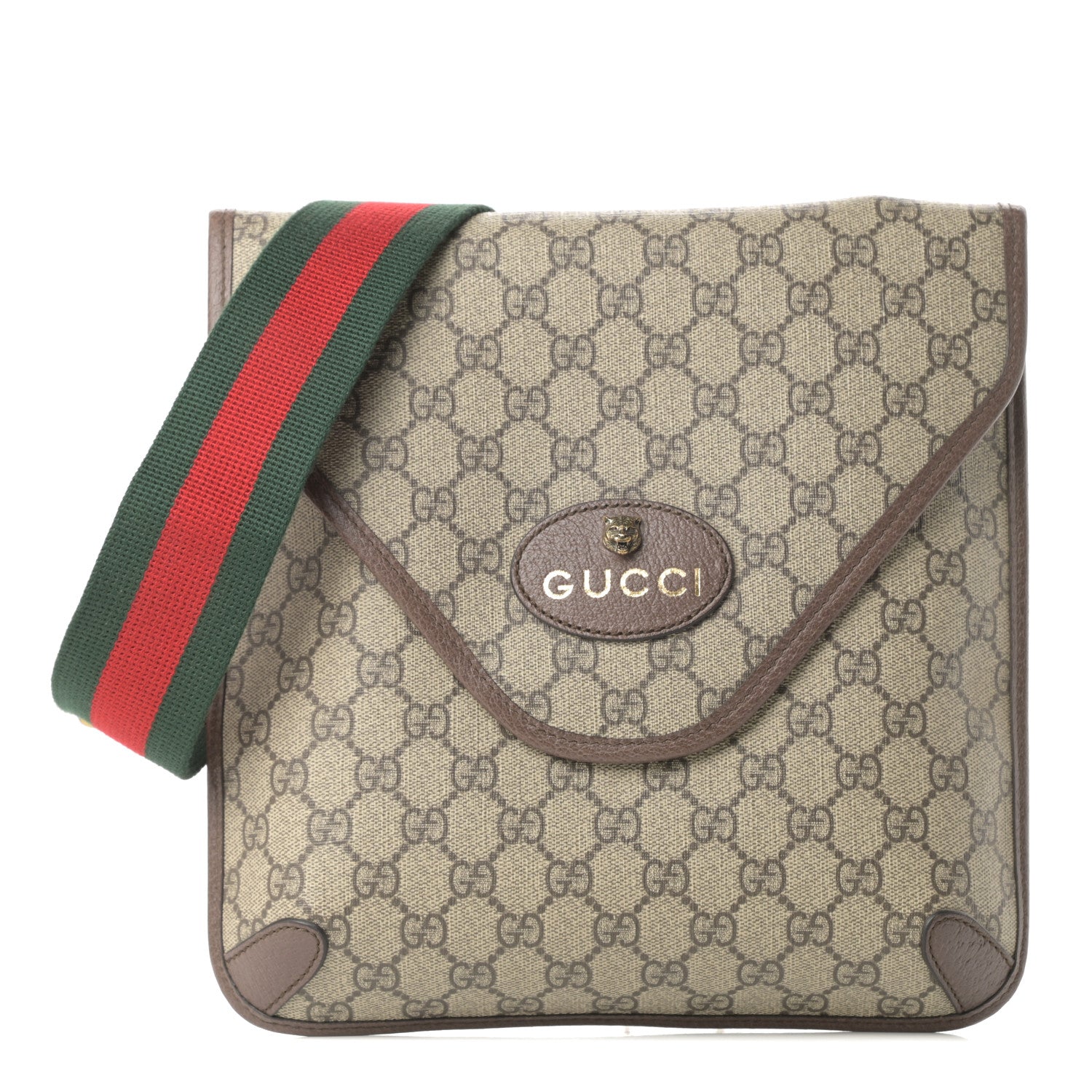 Gucci GG Supreme Monogram Web Medium Neo Vintage Flap Messenger Bag Beige New Acero 1 of 11
