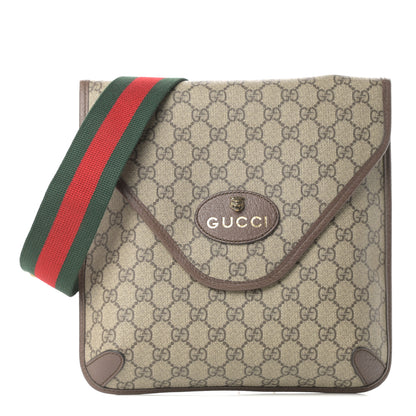 Gucci GG Supreme Monogram Web Medium Neo Vintage Flap Messenger Bag Beige New Acero 1 of 11