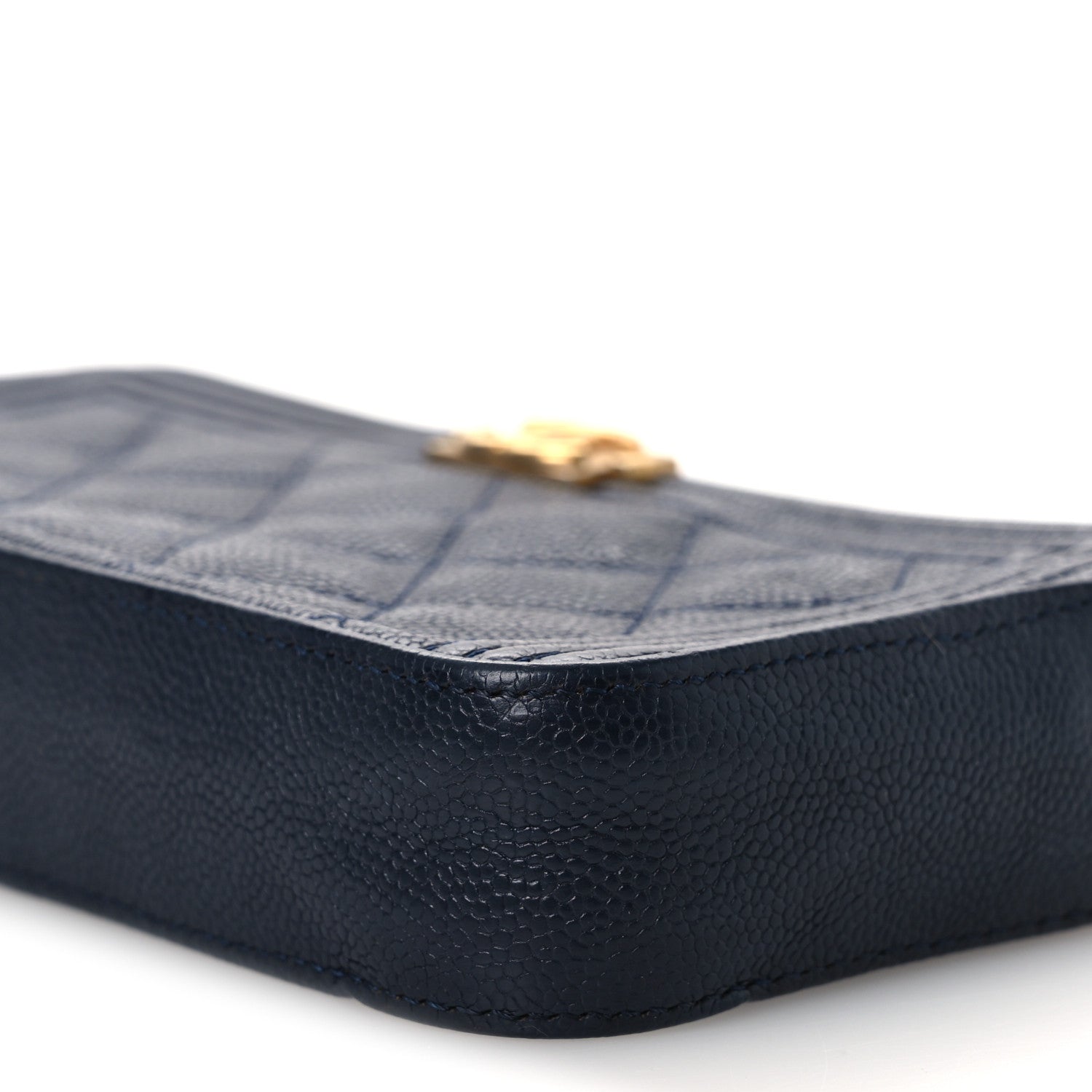 Chanel Caviar Quilted Small Boy Clutch With Chain Dark Blue 11 of 15
