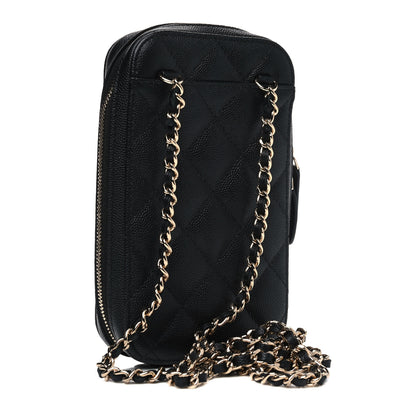 Chanel Caviar Quilted Zip Phone Case Black 2 of 4