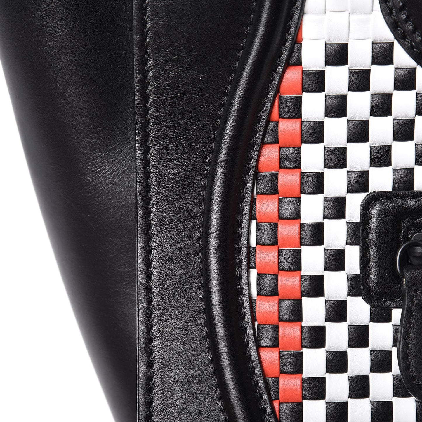Smooth Calfskin Woven Mini Luggage Black