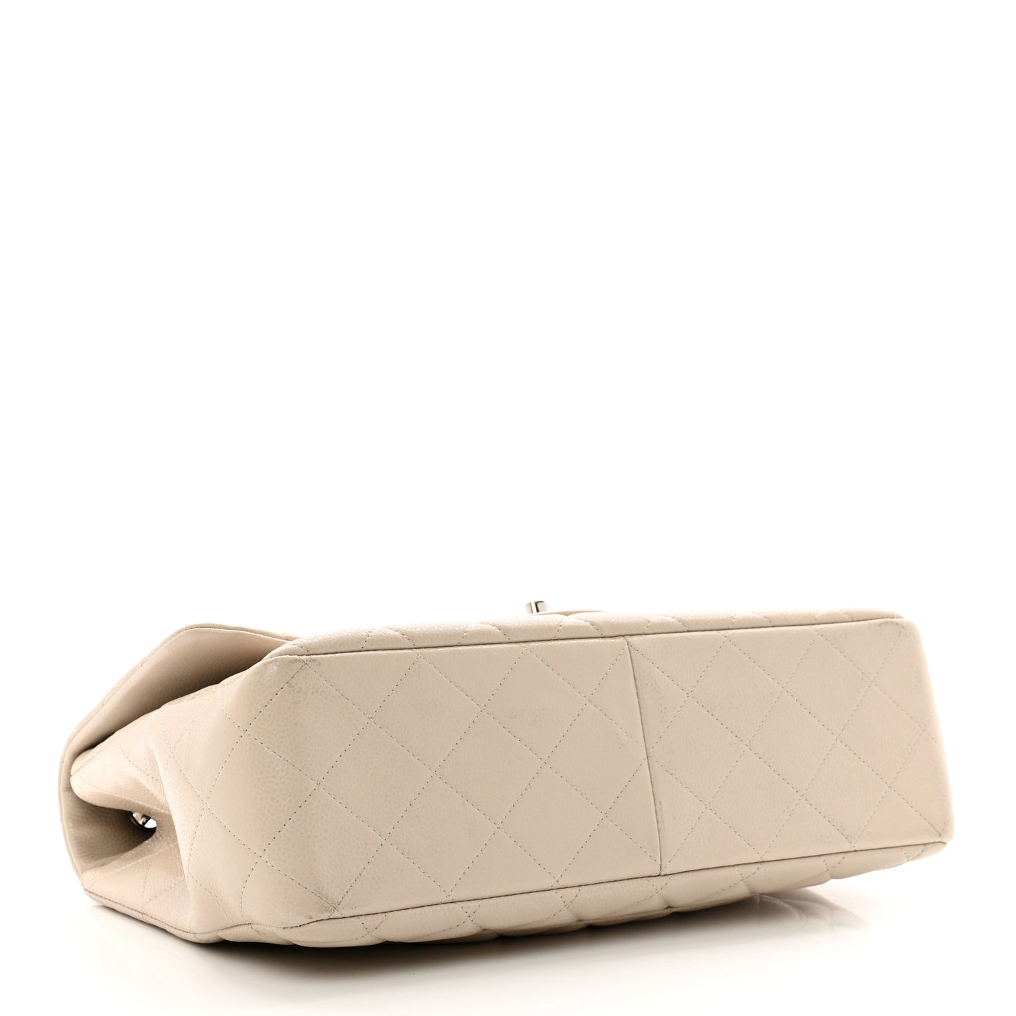 Caviar Jumbo Single Flap Light Beige