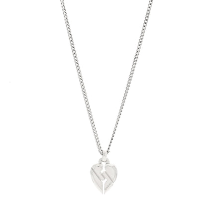 Gucci Sterling Silver Knot Heart Pendant Necklace 1 of 5
