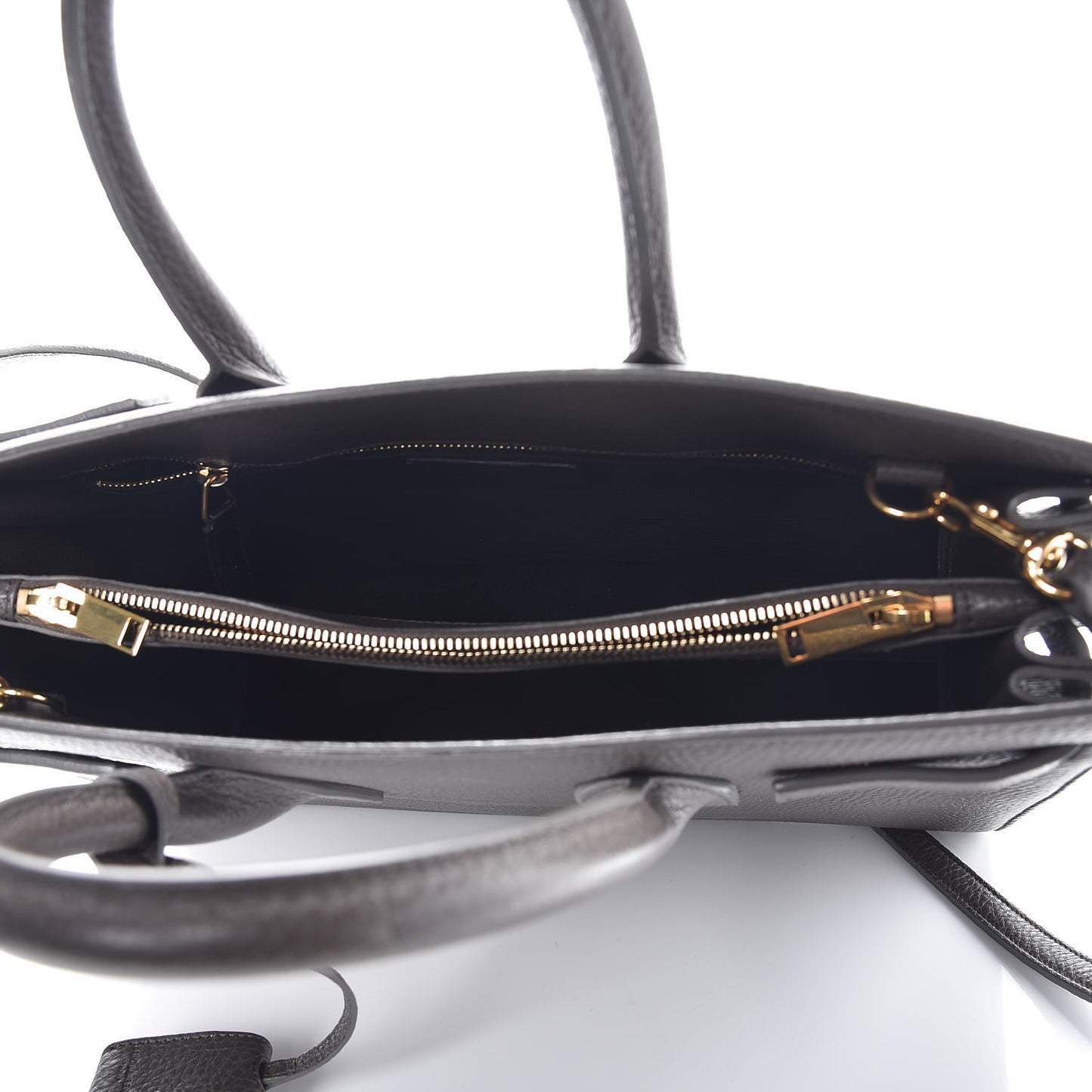 Grained Calfskin Small Sac De Jour Dark Anthracite