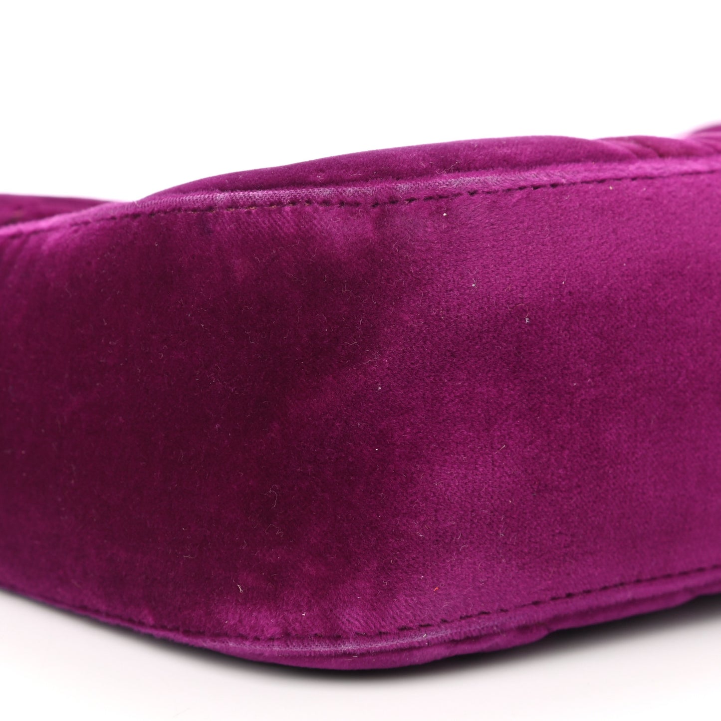Velvet Matelasse Medium GG Marmont Shoulder Bag Fuchsia Violet Cyclamen