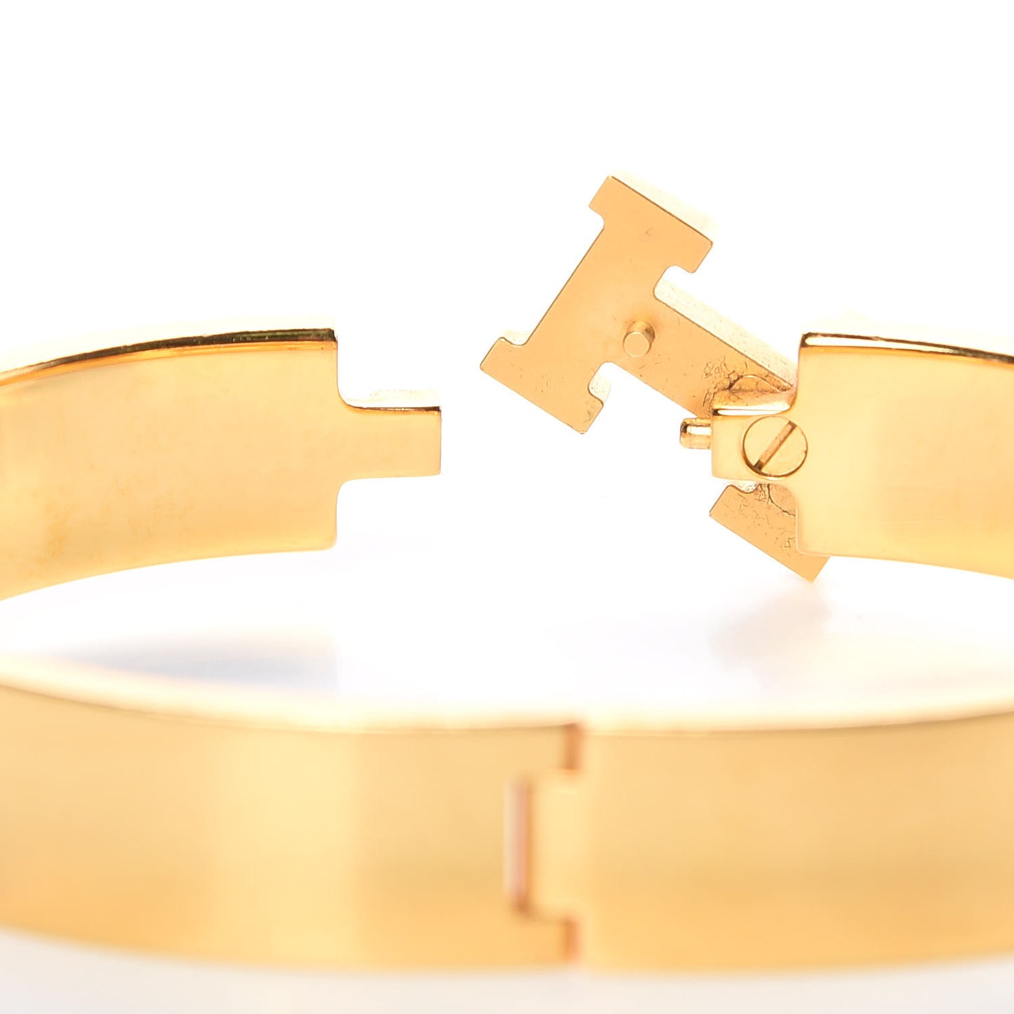 Enamel Narrow Clic Clac H Bracelet GM Rouge Corail