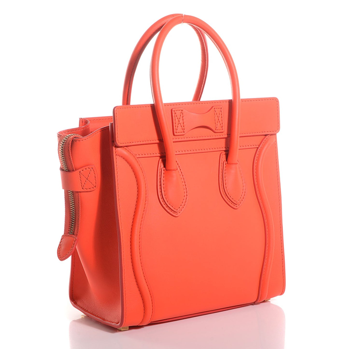 Smooth Calfskin Micro Luggage Bright Orange