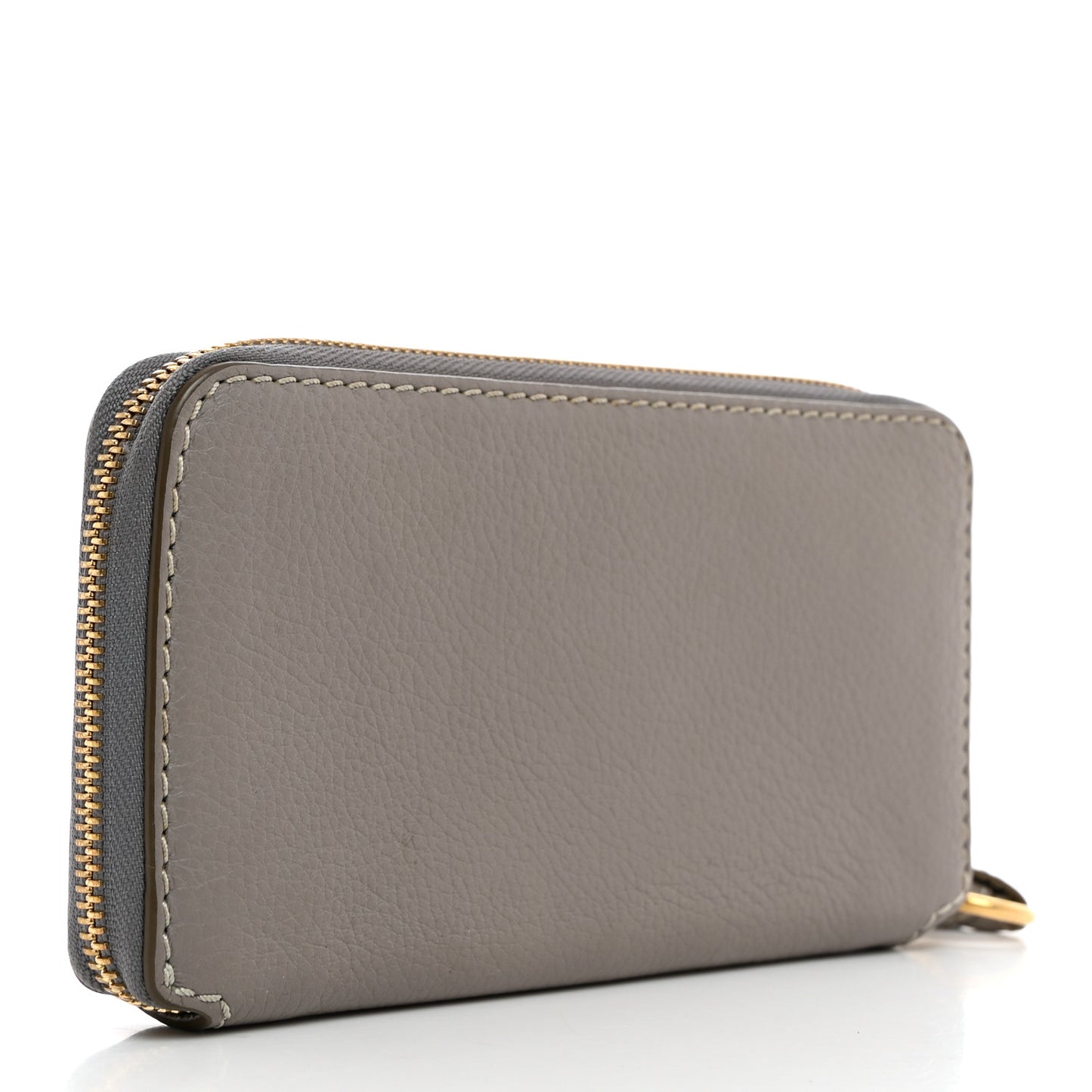 Calfskin Marcie Long Zip Around Wallet Cashmere Grey