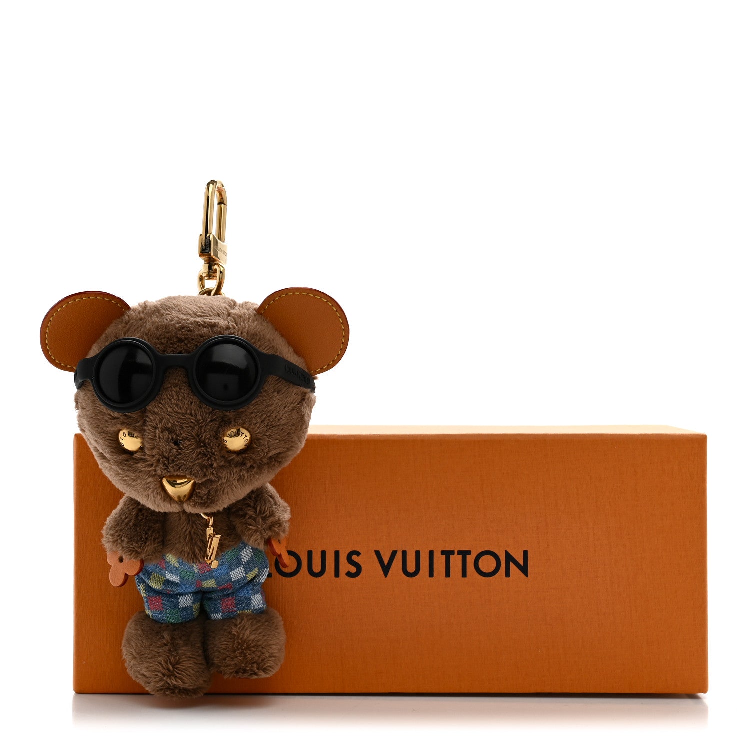 Louis Vuitton Faux Fur LV Louis Bear Super Vision Bag Charm Key Holder Blue 5 of 5