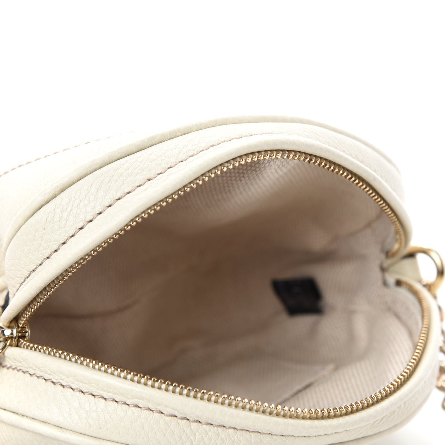 Pebbled Calfskin Mini Soho Chain Bag Off White
