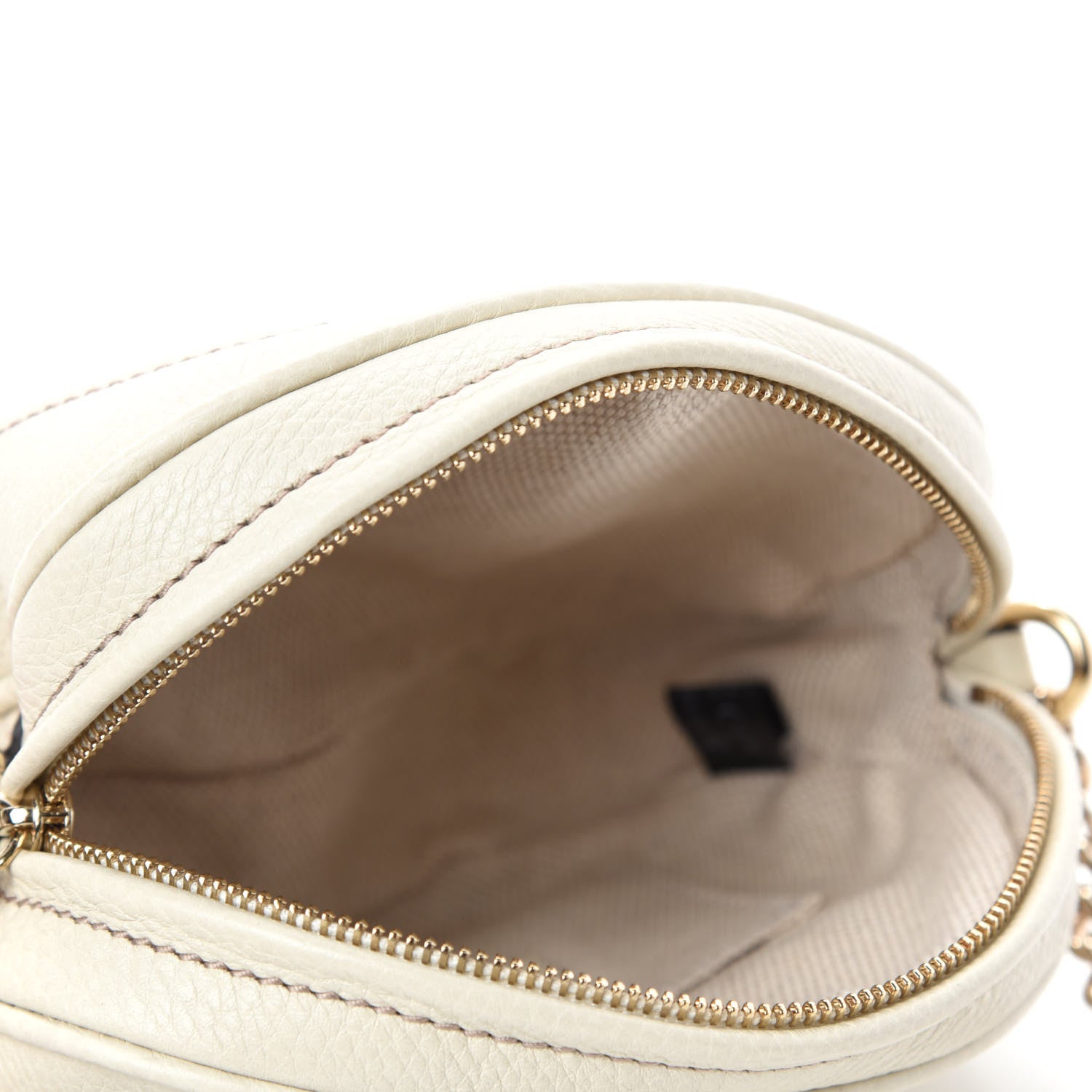 Gucci Pebbled Calfskin Mini Soho Chain Bag Off White 5 of 10