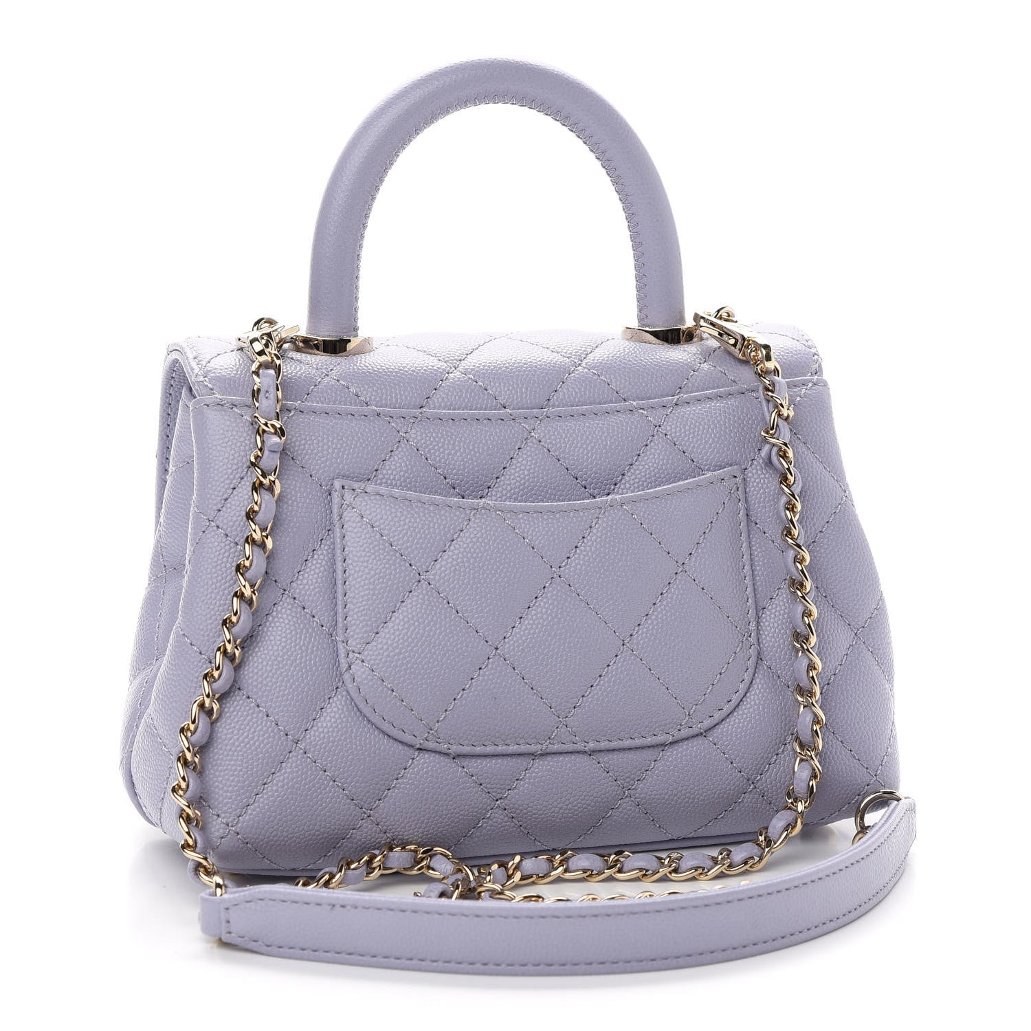 Chanel Caviar Quilted Extra Mini Coco Handle Flap Light Purple 3 of 9