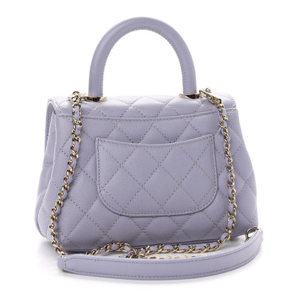 Chanel Caviar Quilted Extra Mini Coco Handle Flap Light Purple 3 of 9
