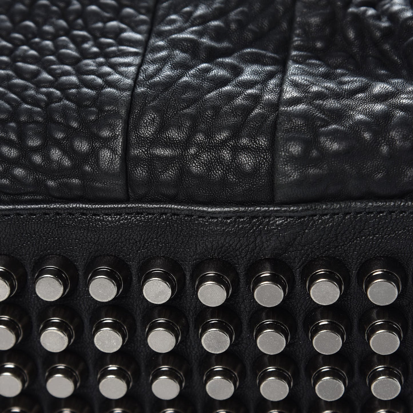 Pebbled Lambskin Rocco Black Nickel Hardware