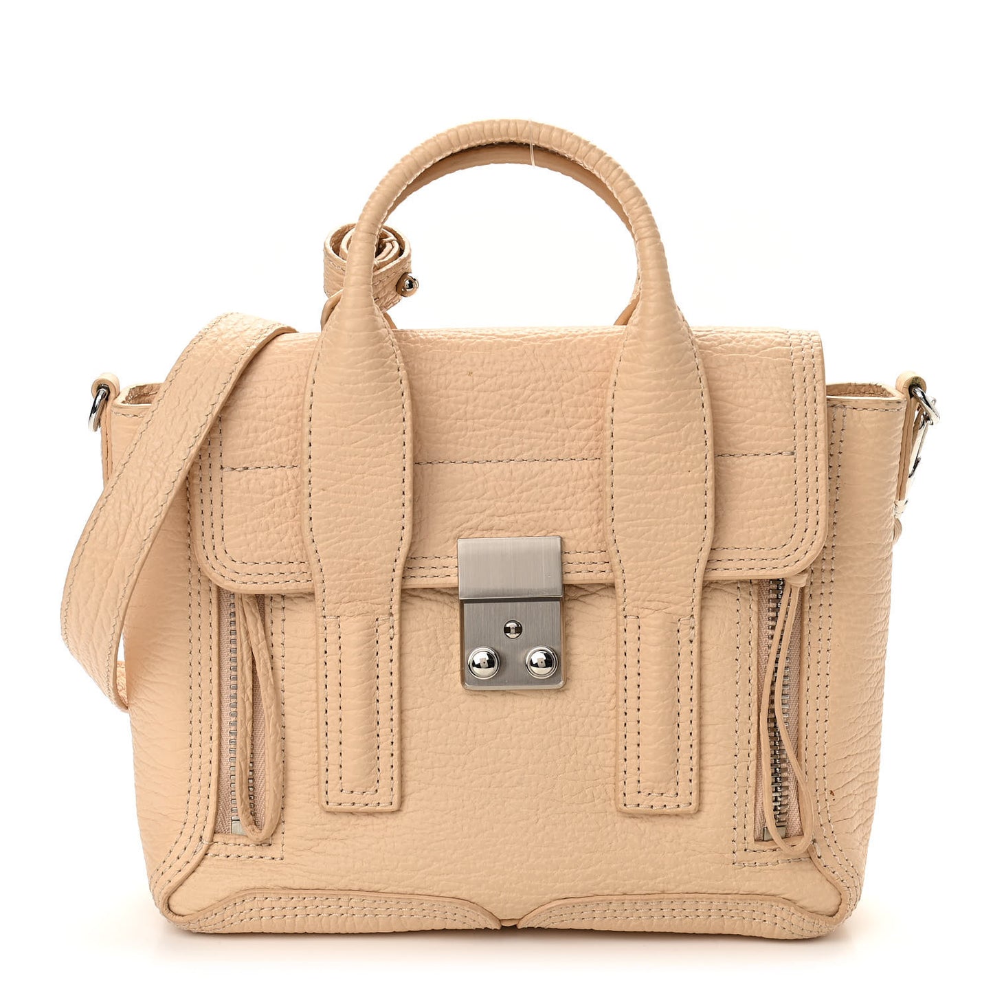 Textured Calfskin Mini Pashli Satchel Blush
