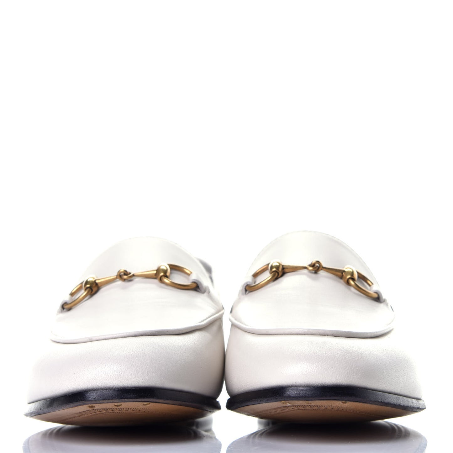 Lambskin Womens Brixton Horsebit Loafers 37.5 Mystic White