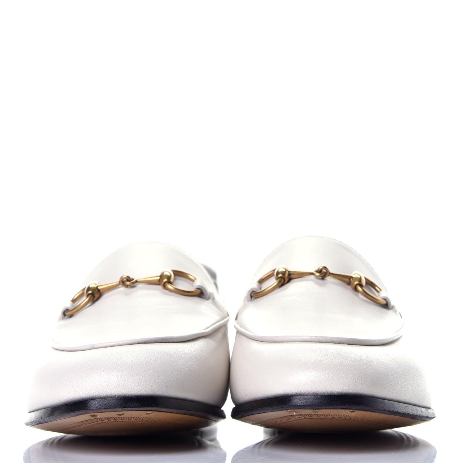 Gucci Lambskin Womens Brixton Horsebit Loafers 37.5 Mystic White 2 of 9