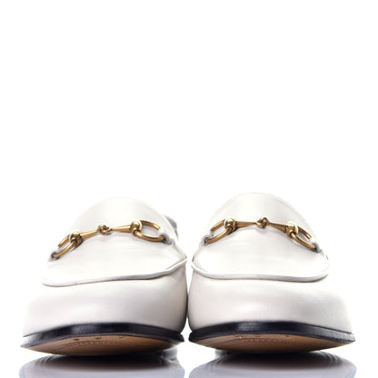Gucci Lambskin Womens Brixton Horsebit Loafers 37.5 Mystic White 2 of 9