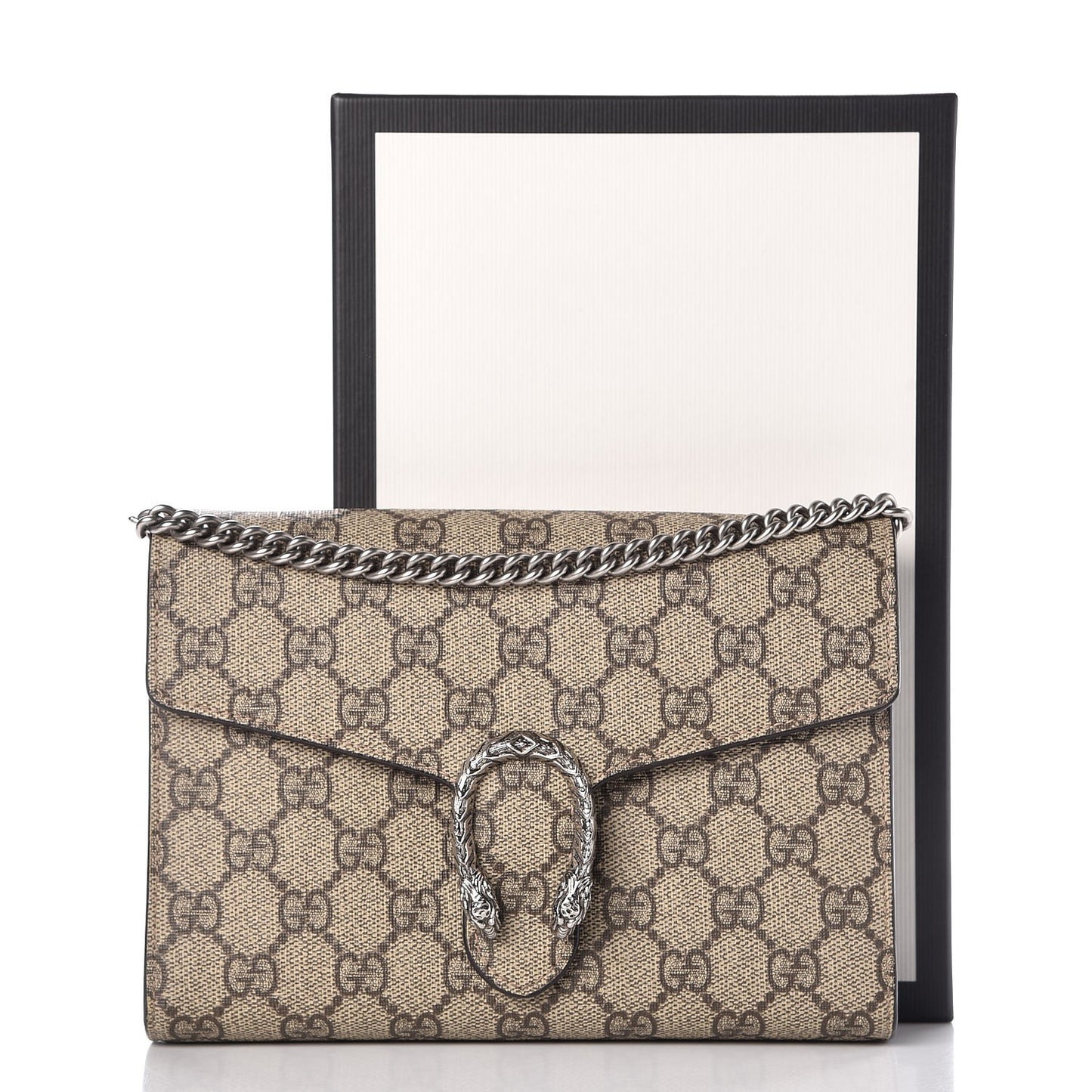 GG Supreme Monogram Mini Dionysus Chain Wallet Beige Taupe