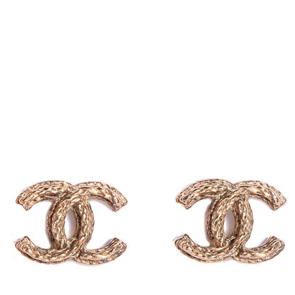 Chanel Braided CC Earrings Gold 1 of 5