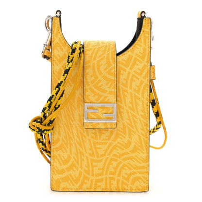 Fendi X SARAH COLEMAN Glazed Fabric Micro FF Vertigo Phone Holder Cyber Mimosa 1 of 11