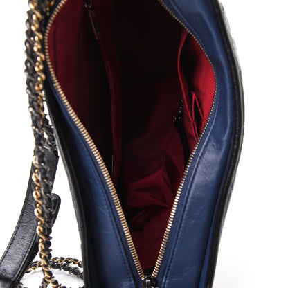 Chanel Aged Calfskin Quilted Medium Gabrielle Hobo Navy Black 5 of 11